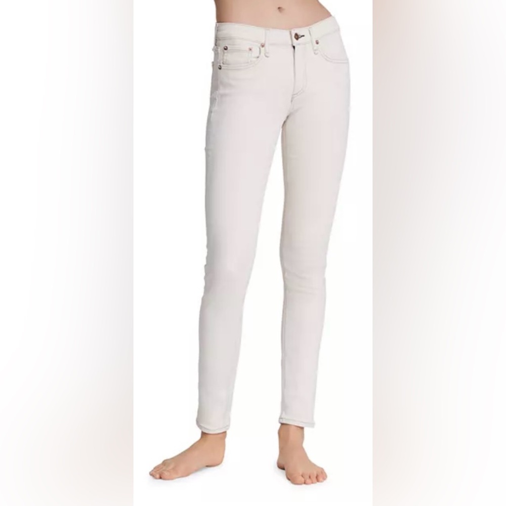 Rag & Bone NWT Cate Mid-Rise Skinny Jeans Ecru - Picture 2 of 7